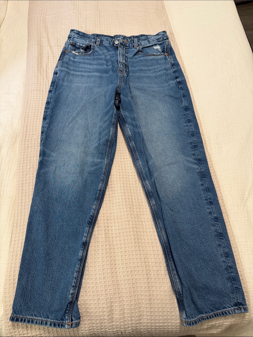 American Age Women's Straight-Leg Blue Denim Jeans